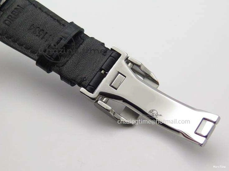 MIROTIME 0309 UrbanStyle Portuguese Tourbillon Power Reserve Moonphase SS White Dial On Black Leather Strap 7318